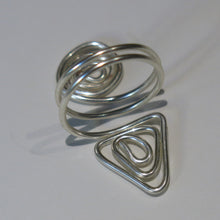Load image into Gallery viewer, Silver Products Spiral/Triangle Adjustable Wire Ring 
