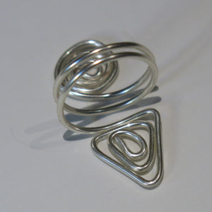 Silver Products Spiral/Triangle Adjustable Wire Ring 