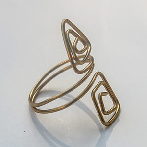 Gold Square/Triangle Adjustable Wire Ring 