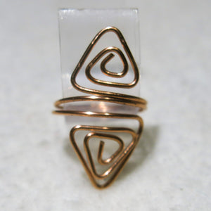 Double Triangles Adjustable Wire Ring in Gold