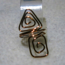 Load image into Gallery viewer, Antique Copper Square/Triangle Adjustable Wire Ring 
