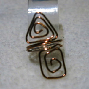 Antique Copper Square/Triangle Adjustable Wire Ring 