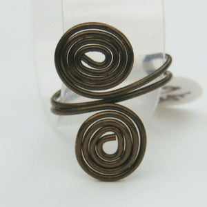 Antique Double Spirals Adjustable Wire Ring