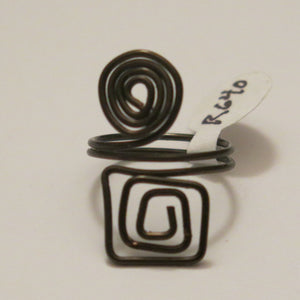 Hematite Spiral/Square Adjustable Wire Ring 