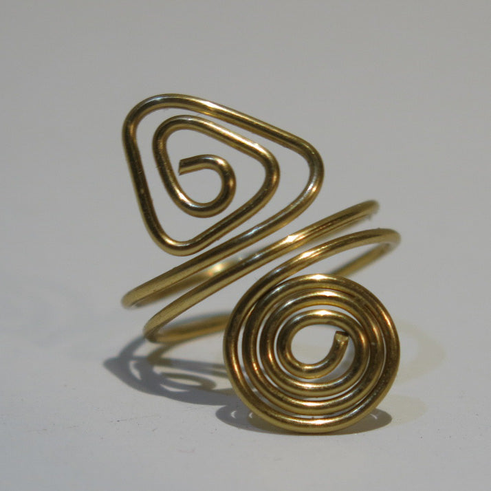 Spiral/Triangle Adjustable Wire Ring (click for other colors & sizes ...