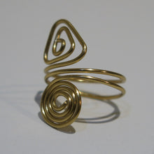 Load image into Gallery viewer, Gold Products Spiral/Triangle Adjustable Wire Ring 