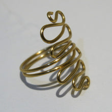 Load image into Gallery viewer, Gold Squiggles Adjustable Wire Ring