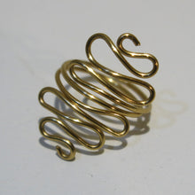 Load image into Gallery viewer, Gold Squiggles Adjustable Wire Ring