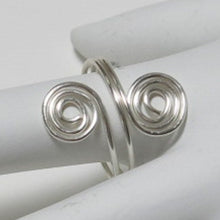 Load image into Gallery viewer, Silver Double Spirals Adjustable Wire Ring