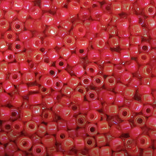 Load image into Gallery viewer, Rainbow Opaque Red Seed Beads, Size #8