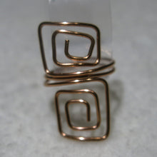 Load image into Gallery viewer, Double Squares Adjustable Wire Ring in Gold