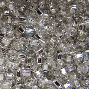 Silver-Lined Clear Seed Beads, Size #8