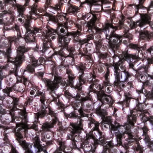 Silver-Lined Lilac Seed Beads, Size #8