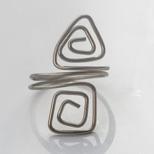 Load image into Gallery viewer, Silver Square/Triangle Adjustable Wire Ring 