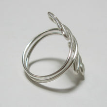 Load image into Gallery viewer, Silver Squiggles Adjustable Wire Ring