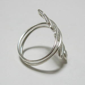 Silver Squiggles Adjustable Wire Ring