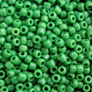 Opaque Apple Green Seed Beads, Size #6 