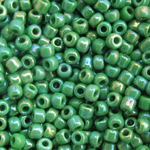 Load image into Gallery viewer, Irridescent Green Seed Beads, Size #6 