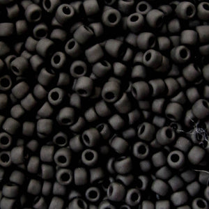 Matte Black Seed Beads, Size #6 