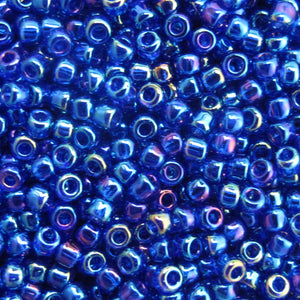 Irridescent Blue Seed Beads, Size #6 