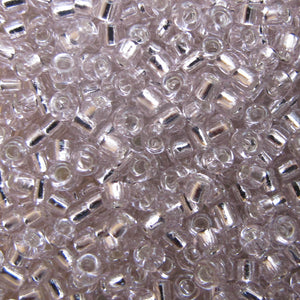 Silver-Lined Clear Seed Beads, Size #6 