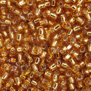 Silver-Lined Gold Seed Beads, Size #6 