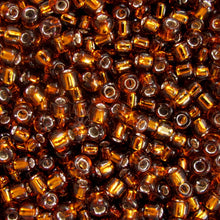Load image into Gallery viewer, Silver-Lined Root Beer Seed Beads, Size #6 