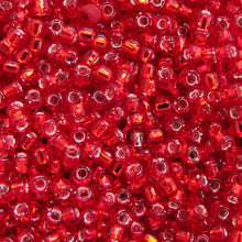 Load image into Gallery viewer, Transparent Red Seed Beads, Size #6 