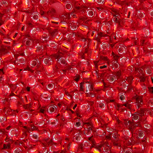 Transparent Red Seed Beads, Size #6 
