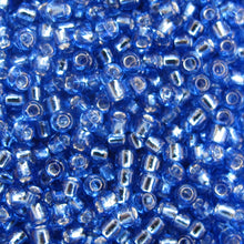 Load image into Gallery viewer, Silver-Lined Blue Seed Beads, Size #6 
