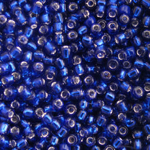 Load image into Gallery viewer, Silver-Lined Dark Blue Seed Beads, Size #6 