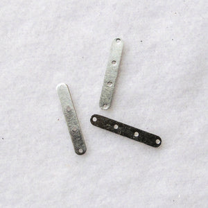Silver Spacers, Metal, 4-Hole 