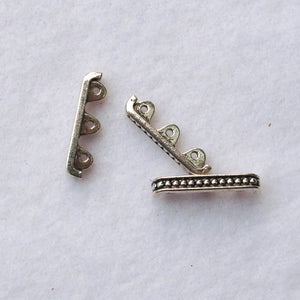 Silver Spacers, Decorative Metal, 3-Hole 