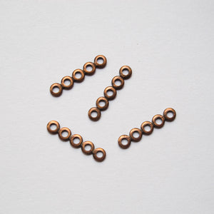 Antique Copper Spacers, Rounded Metal, 5-Hole 