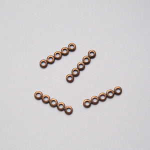 Antique Copper Spacers, Rounded Metal, 5-Hole 