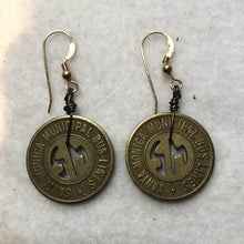 Load image into Gallery viewer, Vintage Santa Monica &quot;SM&quot; Bus Token Earrings
