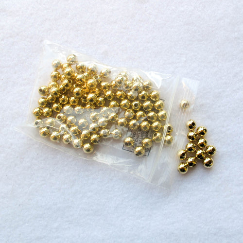 8mm. Gold-Plated Steel Beads