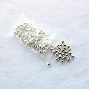 6mm. Silver-Plated Steel Beads