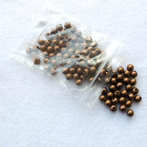 8mm. Antique Copper Steel Beads