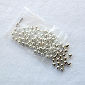 8mm. Silver-Plated Steel Beads