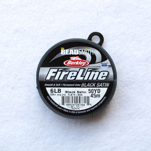 50 yd. Spool of Black Satin Fireline Thread