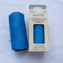 Load image into Gallery viewer, Knot-it! Brazilian waxed polyester cord .7mm 100 grams capri blue