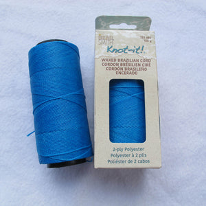 Knot-it! Brazilian waxed polyester cord .7mm 100 grams capri blue