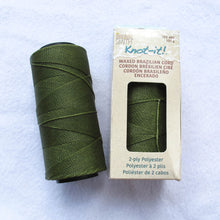 Load image into Gallery viewer, Knot-it! Brazilian waxed polyester cord .7mm 100 grams green