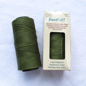 Knot-it! Brazilian waxed polyester cord .7mm 100 grams green