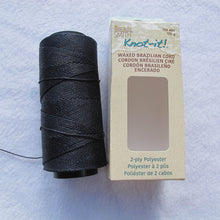 Load image into Gallery viewer, Knot-it! Brazilian waxed polyester cord .7mm 100 grams black