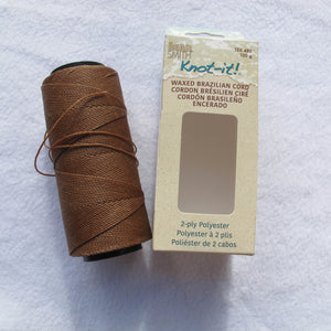 Knot-it! Brazilian waxed polyester cord .7mm 100 grams brown