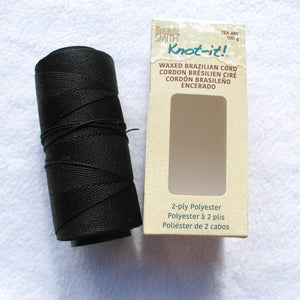 Knot-it! Brazilian waxed polyester cord .7mm 100 grams black