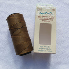 Load image into Gallery viewer, Knot-it! Brazilian waxed polyester cord .7mm 100 grams pecan