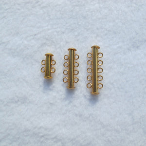 Gold Multi-Strand Slide-Lock Clasps with Horizontal Loops